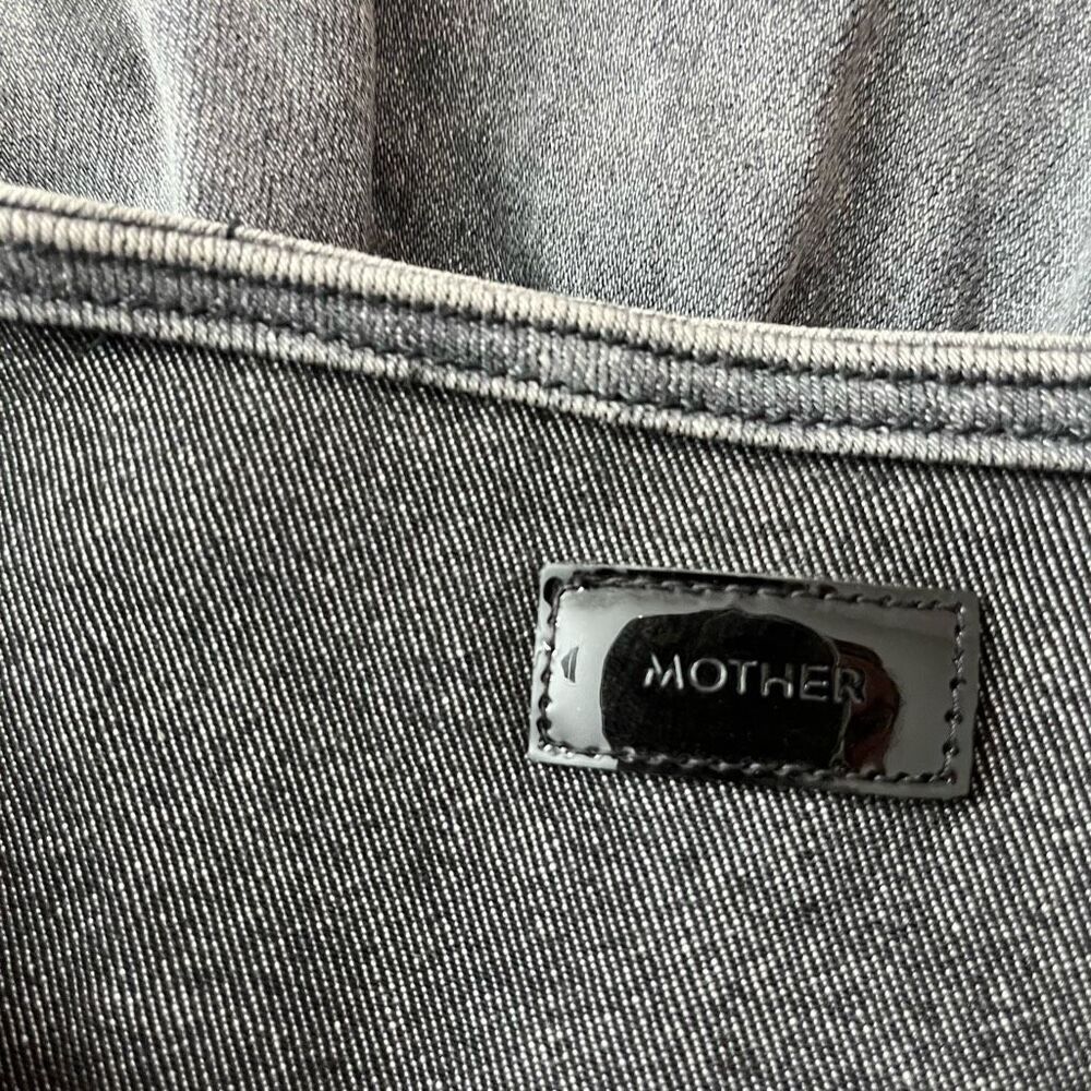 MOTHER Dig Up Dirt Gray Denim The Ruffle Tiered Mini Skirt Women's Size 27 - Picture 5 of 7